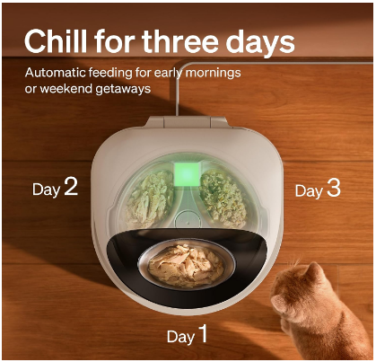 PETLIBRO Polar Wet Food Feeder PETLIBRO Automatic Wet Cat Feeder with Refrigeration 2026 New Verision, App-Controlled Cat Food Dispenser with Semiconductor Cooling, 3 Fresh Meals for 3 Days, Stainless Steel Bowl,White