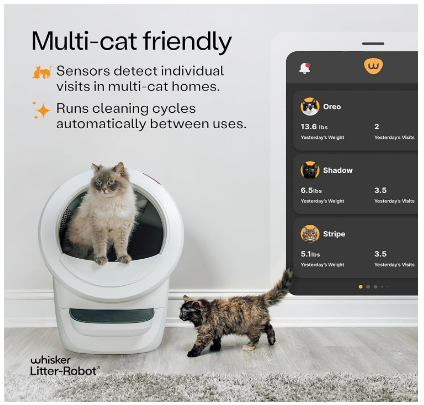 Litter-Robot 4 Supply Bundle by Whisker, White - Automatic, Self-Cleaning Cat Litter Box, WiFi Enabled, Includes Litter-Robot 4