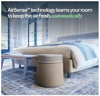 Minimalist smart True HEPA air purifier for pet hair and dander