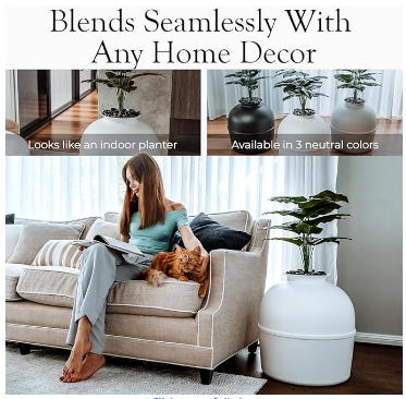Boho chic faux plant pot hidden cat litter box enclosure