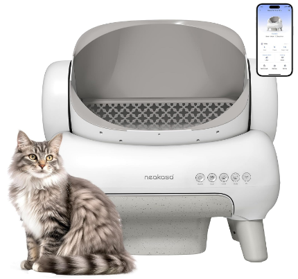 Neakasa Automatic Self-Cleaning Cat Litter Box, M1 Plus Lite Large Open-Top Automatic Litter Box for Multiple Cats, Advanced Safety Sensors, APP Control, Odor Free, Includes Trash Bags