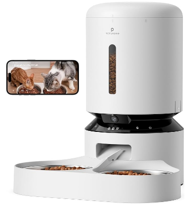 PETLIBRO Automatic Cat Feeder with Camera for Two Cats, 1080P HD Video with Night Vision, 5G WiFi Pet Feeder with Phone APP Control, 2-Way Audio for Cat & Dog, Low Food & Motion & Sound Alerts