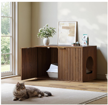 Jumbo hidden litter box furniture credenza for large cats