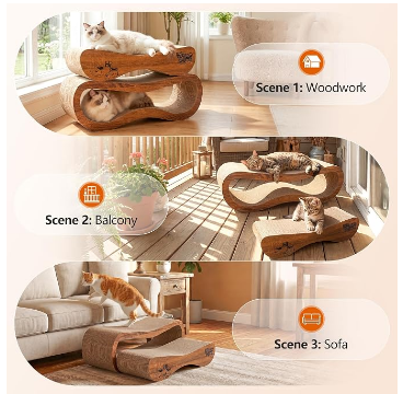Minimalist designer cat scratcher and lounger