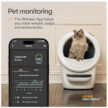 Litter-Robot 4 Supply & Accessory Bundle by Whisker, White- Automatic Self-Cleaning Cat Litter Box, Includes Litter-Robot 4, Mat, 3 OdorTrap Packs, 10 Liners, 30 Wipes, & 2 Carbon Filters