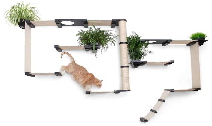 Catastrophic Creations Gardens Set for Cats Multiple-Level Wall Mounted Scratch, Hammock Lounge, Play & Climbing Activity Center Furniture Cat Tree Shelves
