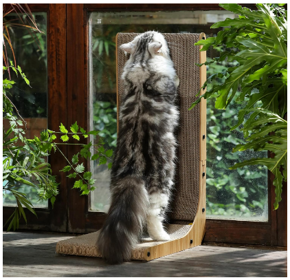FUKUMARU L-Shaped Cat Scratcher FUKUMARU Cat Scratcher, 26.8 Inch L Shaped Cat Scratch Pad for Indoor Cats
Vertical Cat Scratching Board with Ball Cat Toy, Cardboard Cat Scratcher for Wall Sofa Couch, Kitten Scratching Post, Large