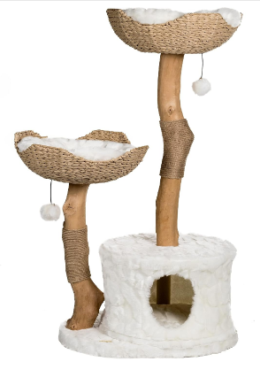 Mau Lifestyle Cento Wooden Cat Tree Mau - Modern Cat Tree Tower, Real Branch Wood Condo for Large Cats | Replaceable Parts, Scratching Post, Holds Big Cats up to 23 lb, Luxury Aesthetic Indoor Cat Furniture