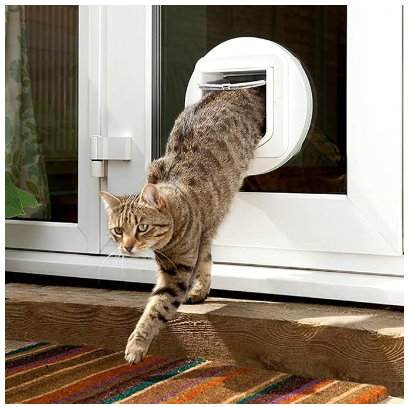 SureFlap - Sure Petcare Microchip Cat Flap, White, Scans Pet's ID on Entry, Check Your Cat's Size,Flap Opening is 4 3/4” (H) by 5 5/8” (W)