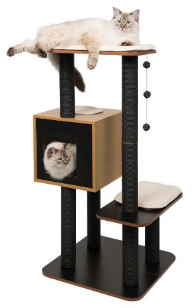 Vesper V-High Base Vesper Cat Tree, High Base, Black , 52046